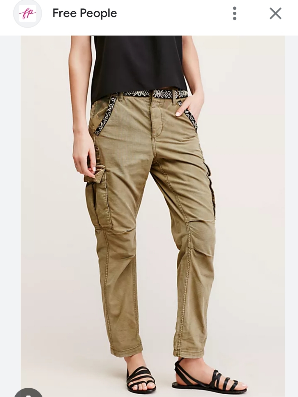 Free People Wild Nothing Cargo Pant Sz 2 Olive
